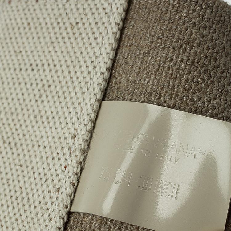 مملوكة مسبقًا Dolce and Gabbana Beige Canvas Elastic Waist Belt 75 CM