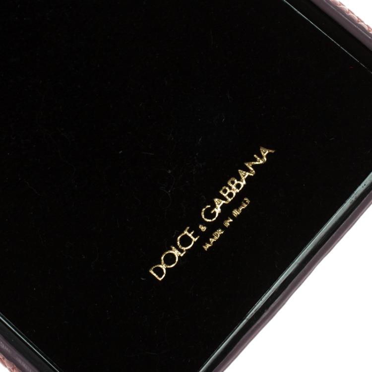 مملوكة مسبقًا Dolce and Gabbana Pink Leather Jewel Embellished iPhone 6S Case