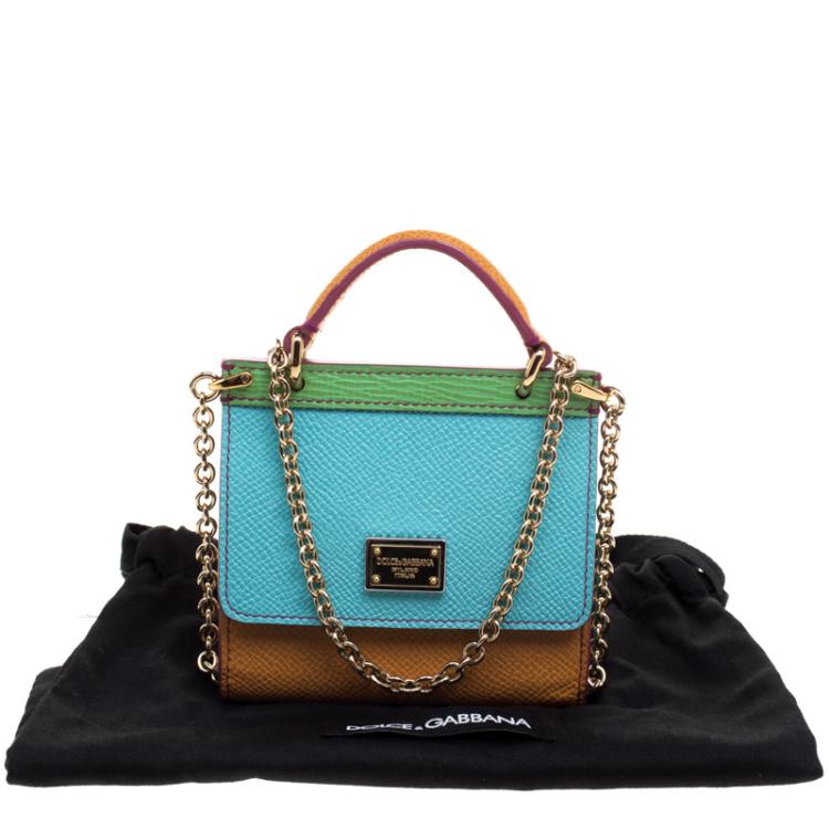 Pre Owned Dolce and Gabbana Multicolor Leather Micro Sicily Bag Accessories