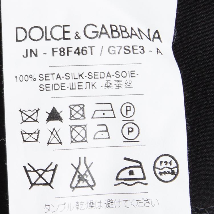 Pre Owned Dolce and Gabbana Black Silk Floral Applique Detail Sleeveless Top M