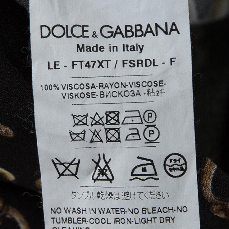 Pre Owned  Dolce and Gabbana Black Key Print Slim Fit Pants XS