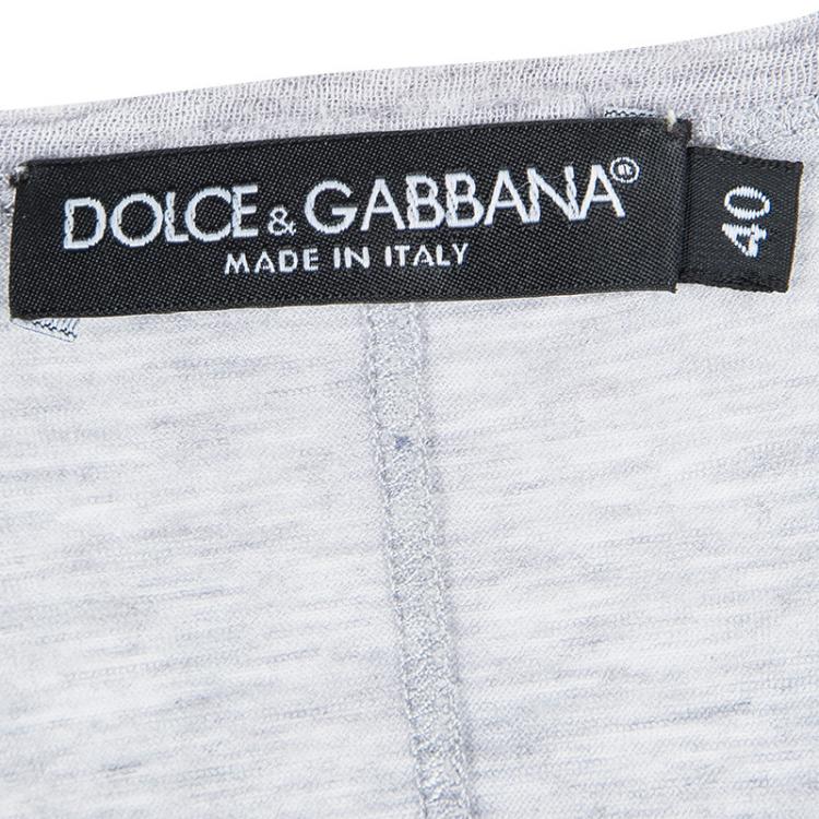 Pre Owned Dolce and Gabbana Grey Cotton James Dean Print T-Shirt S