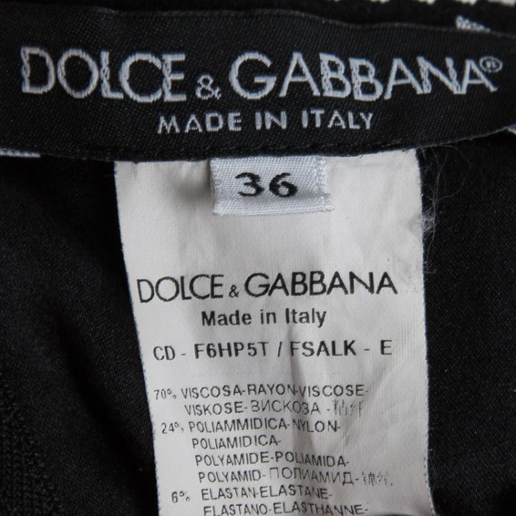 Pre Owned Dolce and Gabbana Black Floral Print Sleeveless Bodycon Dress XS