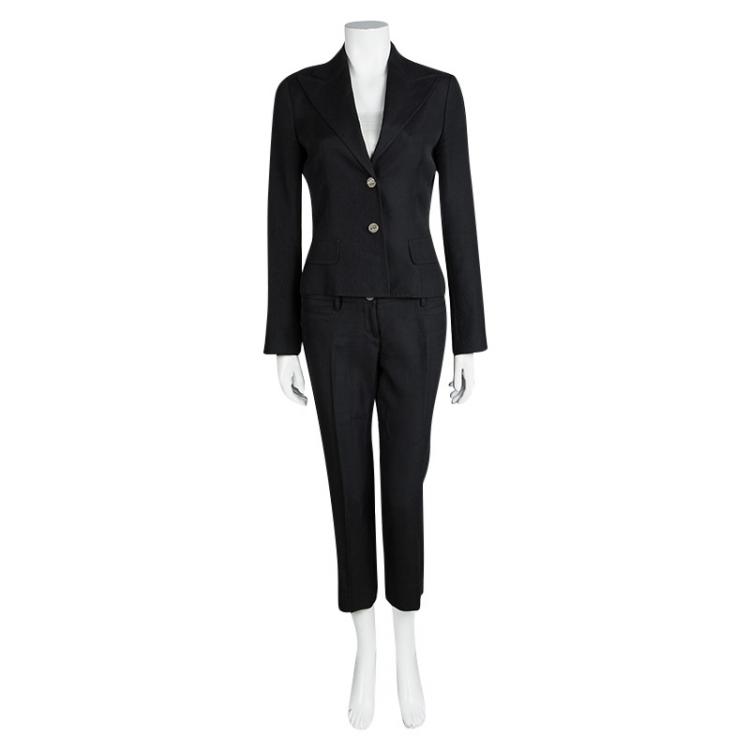 Gabbana Black Tailored Pant Suit 