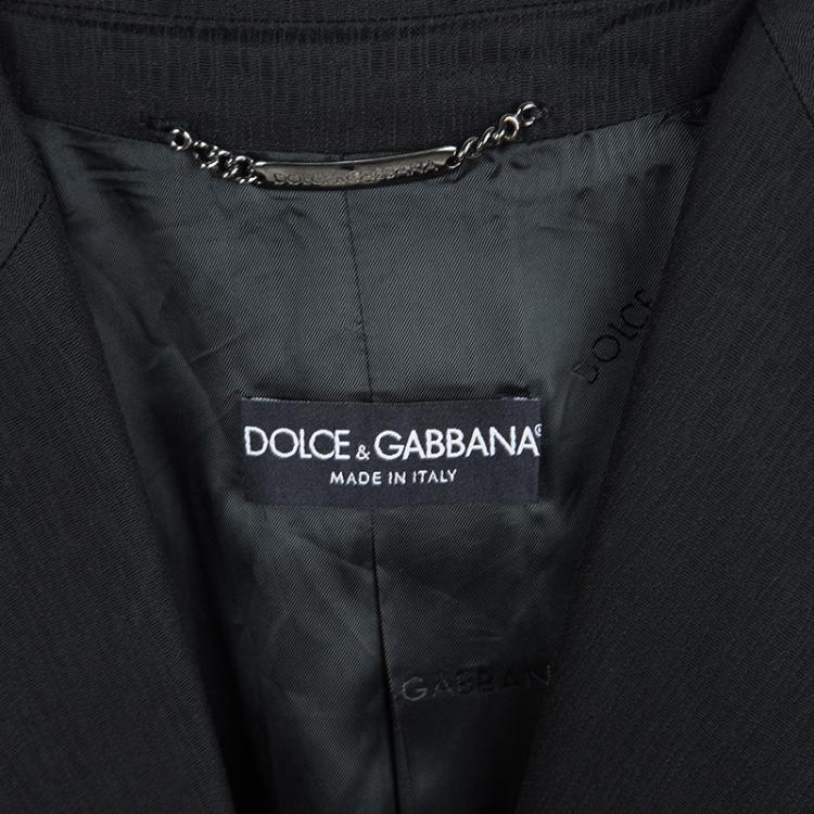 Pre Owned Dolce and Gabbana Black Tailored Pant Suit M