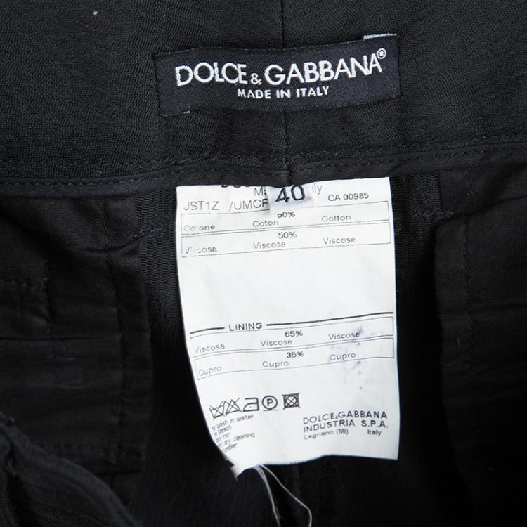 Pre Owned Dolce and Gabbana Black Tailored Pant Suit M