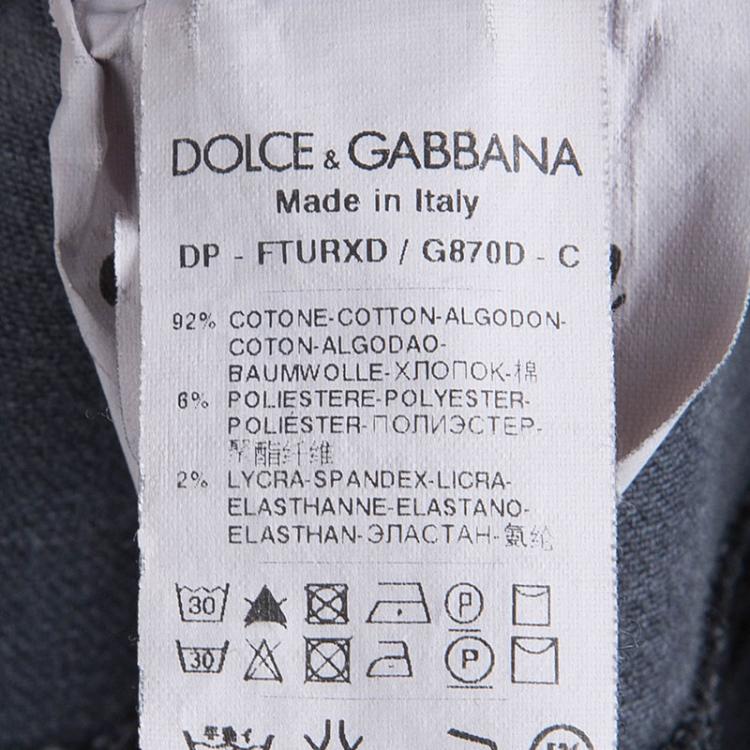 مملوكة مسبقًا Dolce And Gabbana Grey Light Washed Slim Fit Jeans S