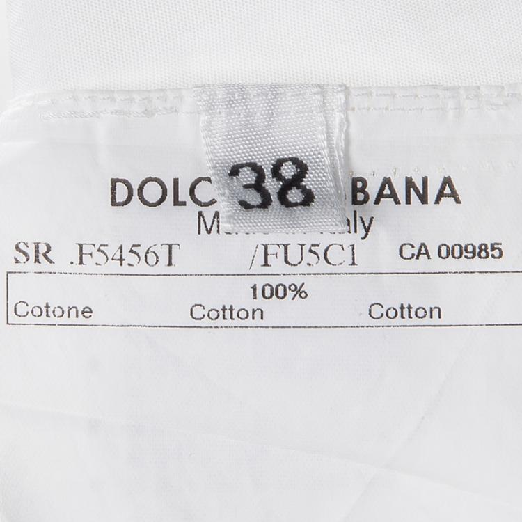 Pre Owned Dolce and Gabbana White Cotton Short Sleeve Shirt S