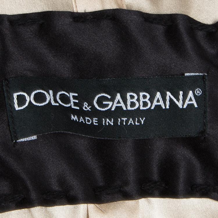 Pre Owned Dolce and Gabbana Beige Chunky Wool Silk Lined Jacket M