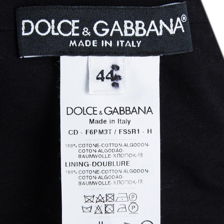 Pre Owned Dolce and Gabbana Black Floral Printed Cotton Poplin Sleeveless Maxi Dress M