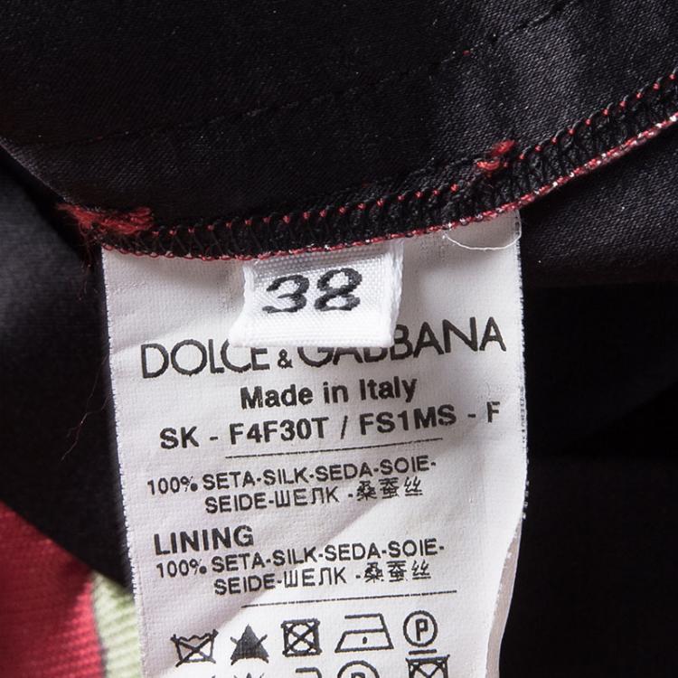 Pre Owned Dolce and Gabbana Red Floral Printed Silk Mini Skirt S