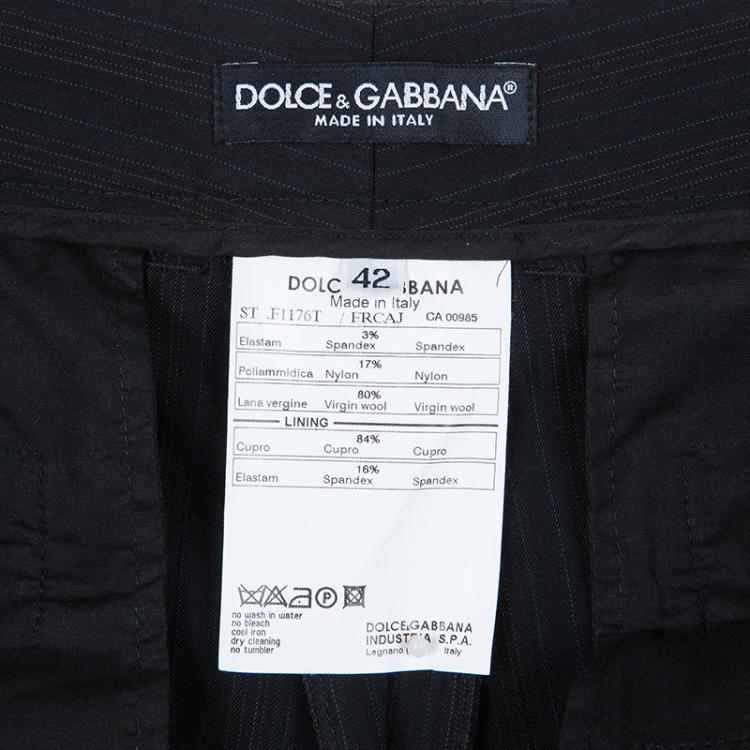 Pre Owned Dolce and Gabbana Striped Pant Suit M