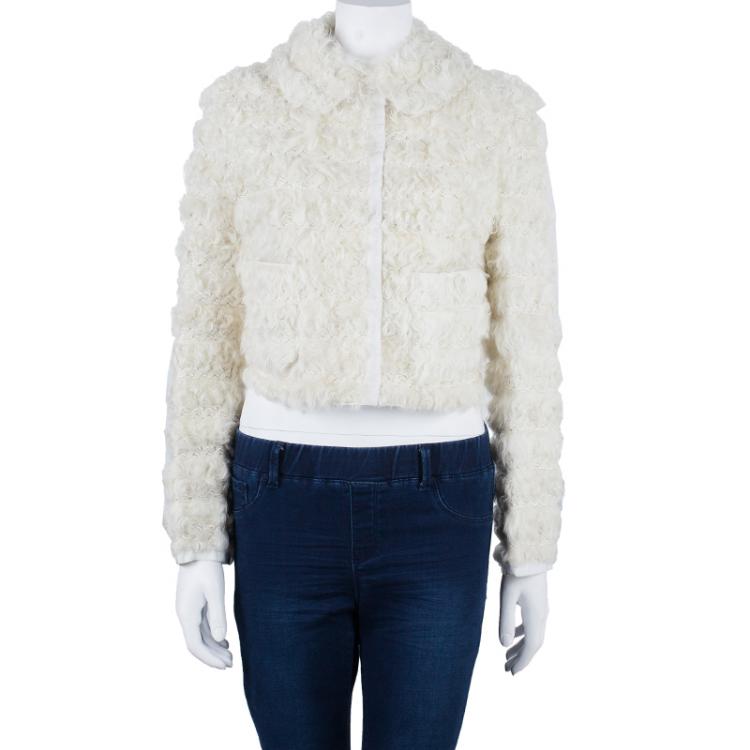 Pre Owned Dolce and Gabbana Off-white Agnello Kalga Lamb Fur Jacket S