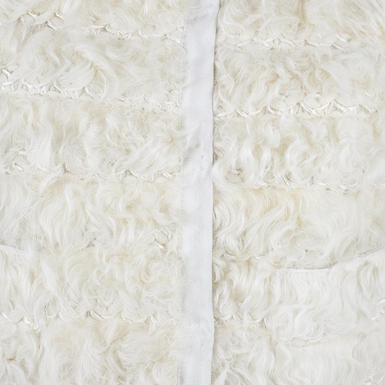 Pre Owned Dolce and Gabbana Off-white Agnello Kalga Lamb Fur Jacket S