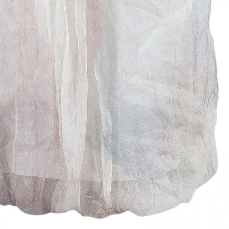 Pre Owned Dolce and Gabbana Beige Limited Edition Organza Dress S
