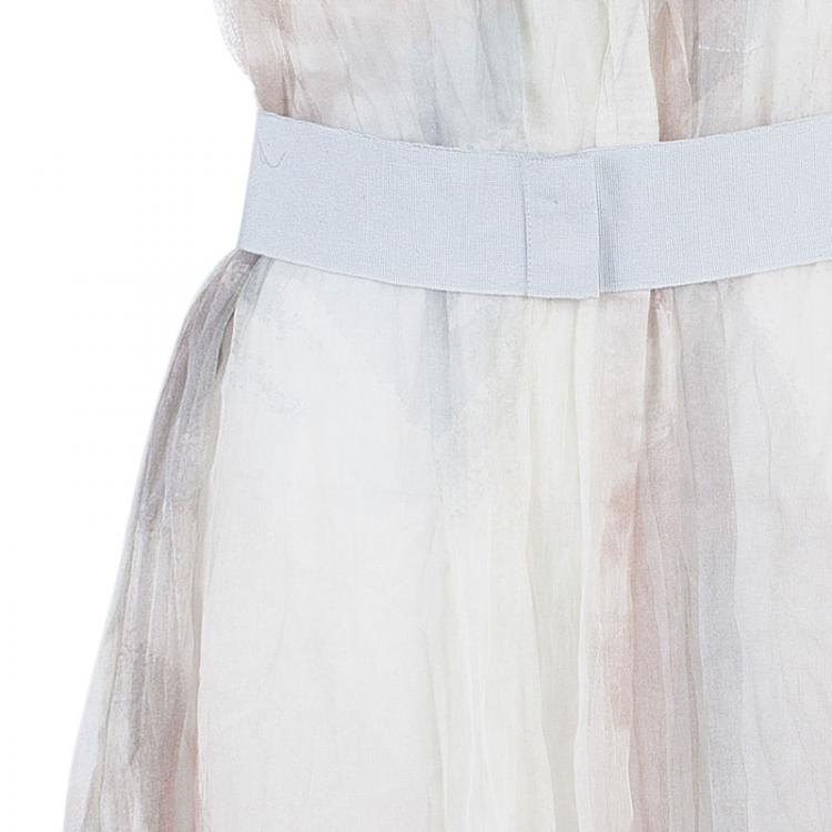 Pre Owned Dolce and Gabbana Beige Limited Edition Organza Dress S