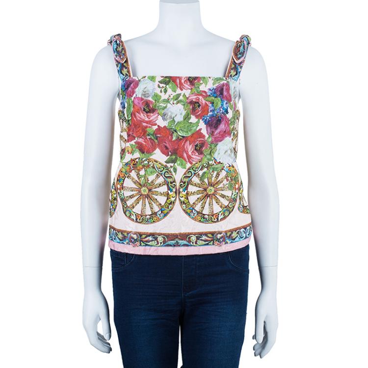 Pre Owned Dolce and Gabbana Floral Top M