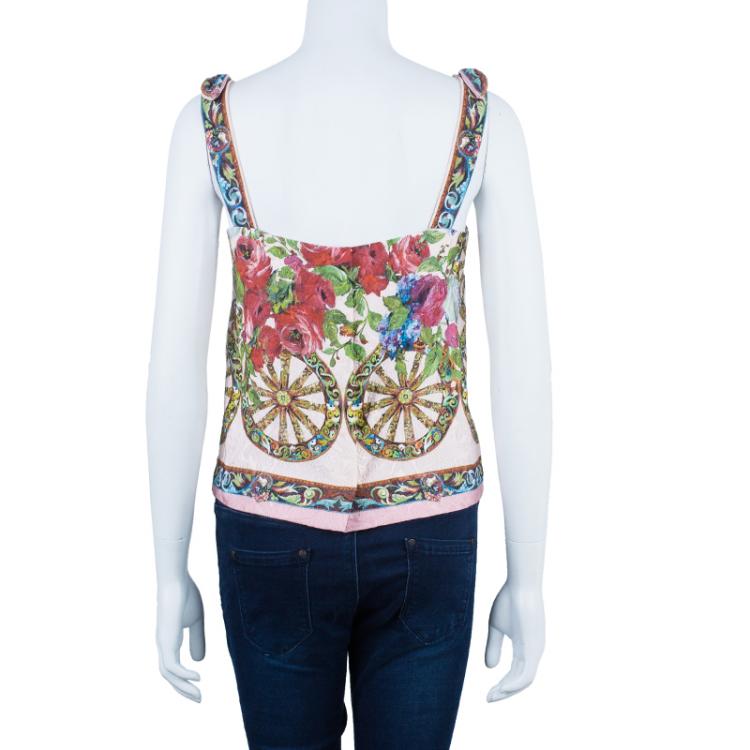 Pre Owned Dolce and Gabbana Floral Top M
