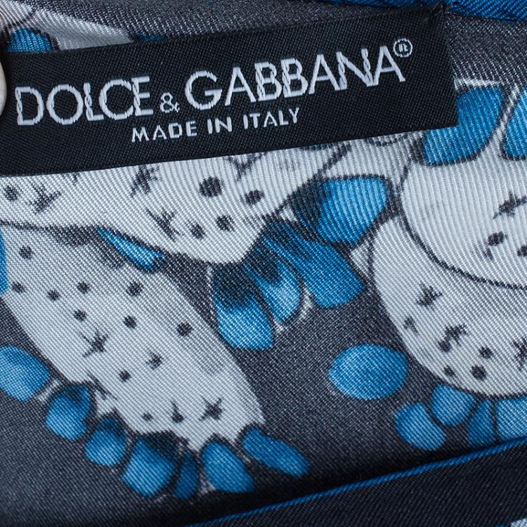 Pre Owned Dolce And Gabbana Isole Eolie Printed Silk Oversize Top XS