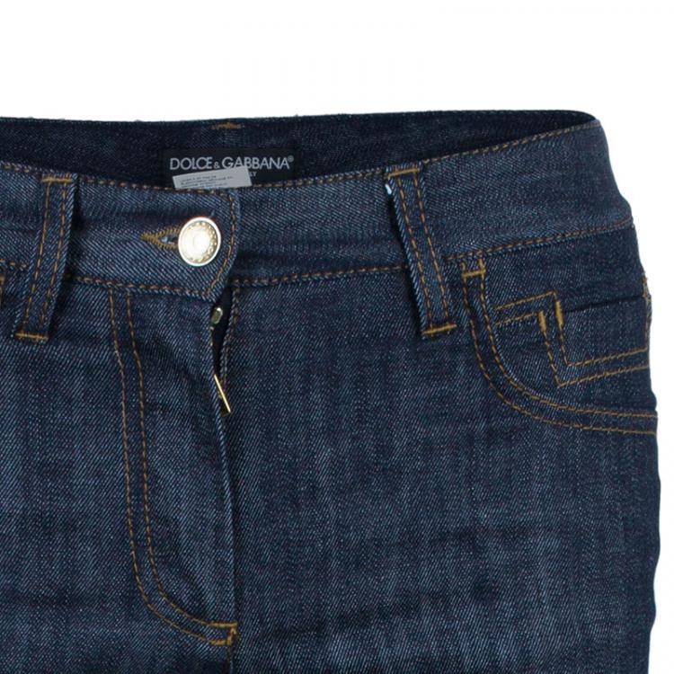 Pre Owned Dolce and Gabbana Indigo Boot Cut Denim Jeans S