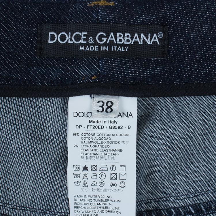 Pre Owned Dolce and Gabbana Indigo Boot Cut Denim Jeans S