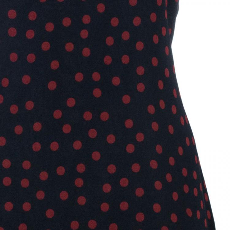 Pre Owned Dolce And Gabbana Polka Dot Lace Dress M