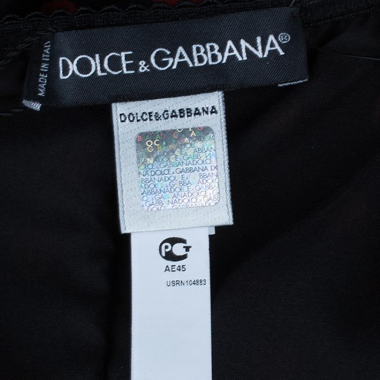 Pre Owned Dolce And Gabbana Polka Dot Lace Dress M