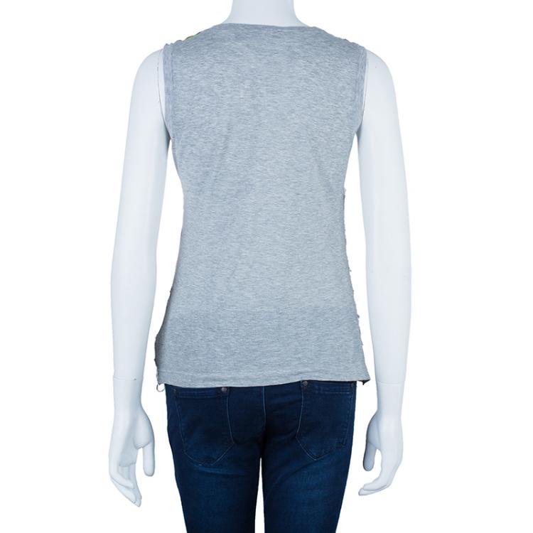 Pre Owned Dolce and Gabbana Silk Cotton Printed Top S