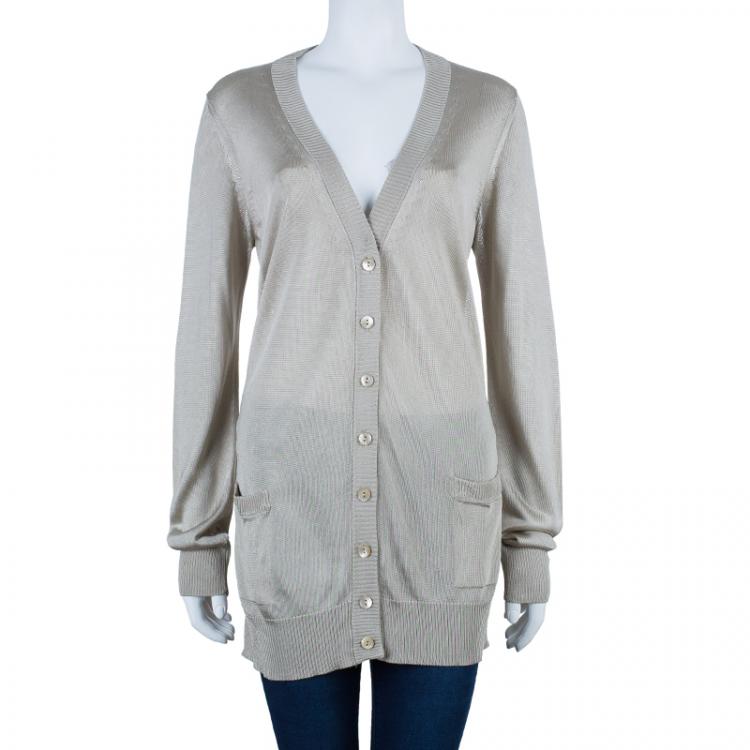Pre Owned Dolce and Gabbana Beige Cardigan M