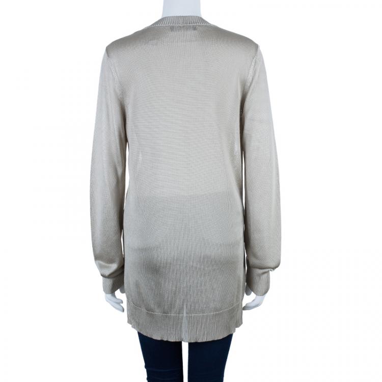 Pre Owned Dolce and Gabbana Beige Cardigan M