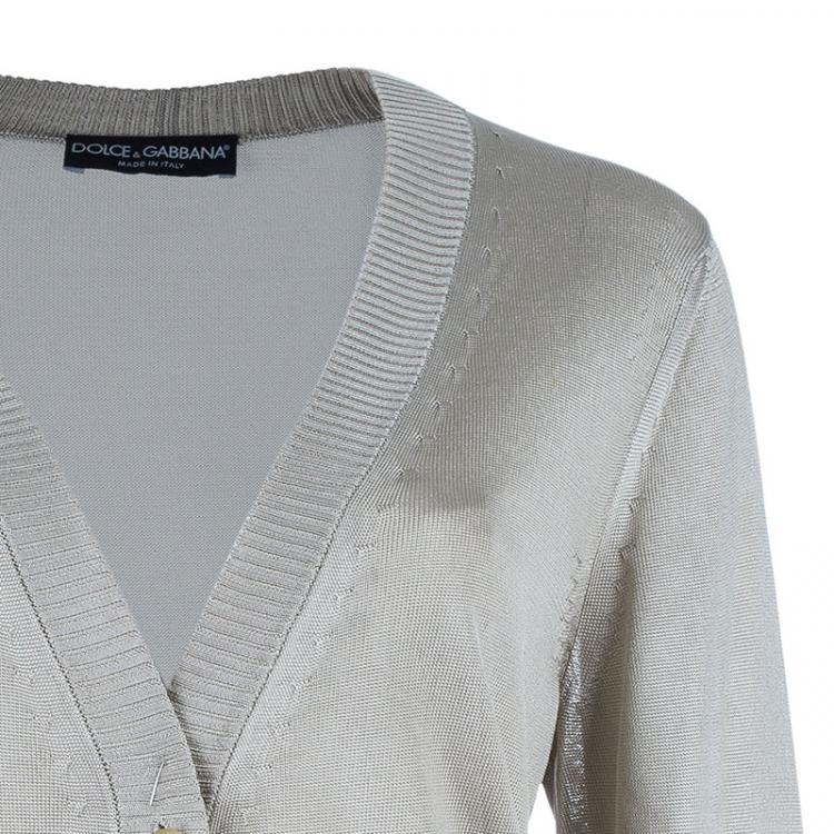 Pre Owned Dolce and Gabbana Beige Cardigan M