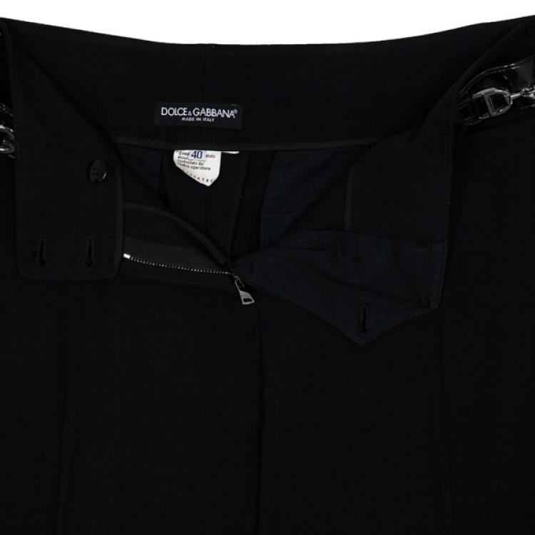 Pre Owned Dolce and Gabbana Horsebit Detail Pants S
