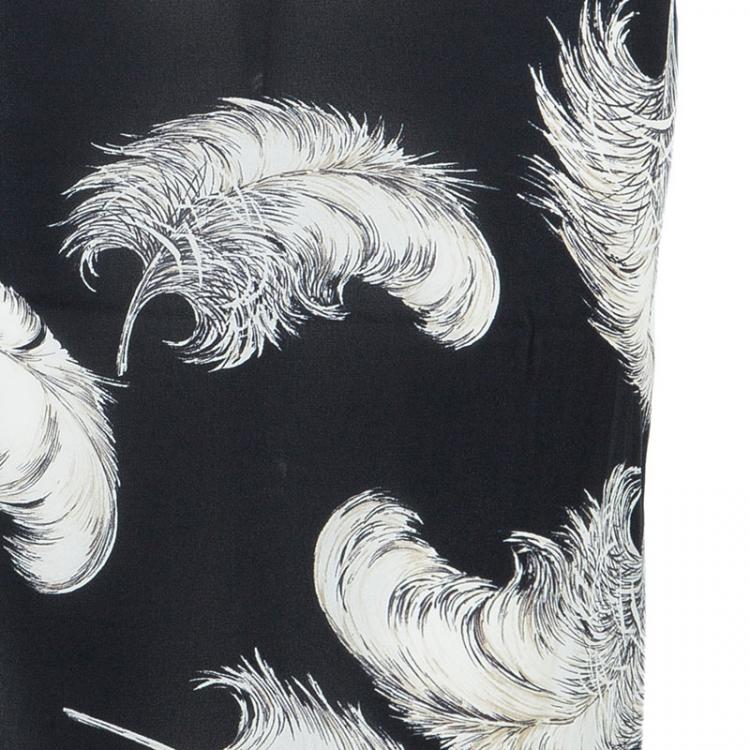 Pre Owned Dolce and Gabbana Feather Print Maxi Skirt S