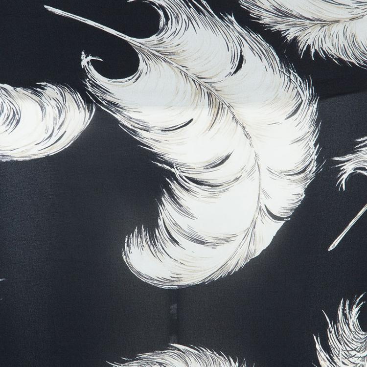 Pre Owned Dolce and Gabbana Feather Print Maxi Skirt S