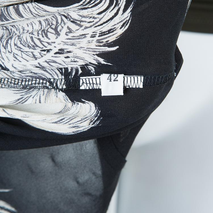 Pre Owned Dolce and Gabbana Feather Print Maxi Skirt S