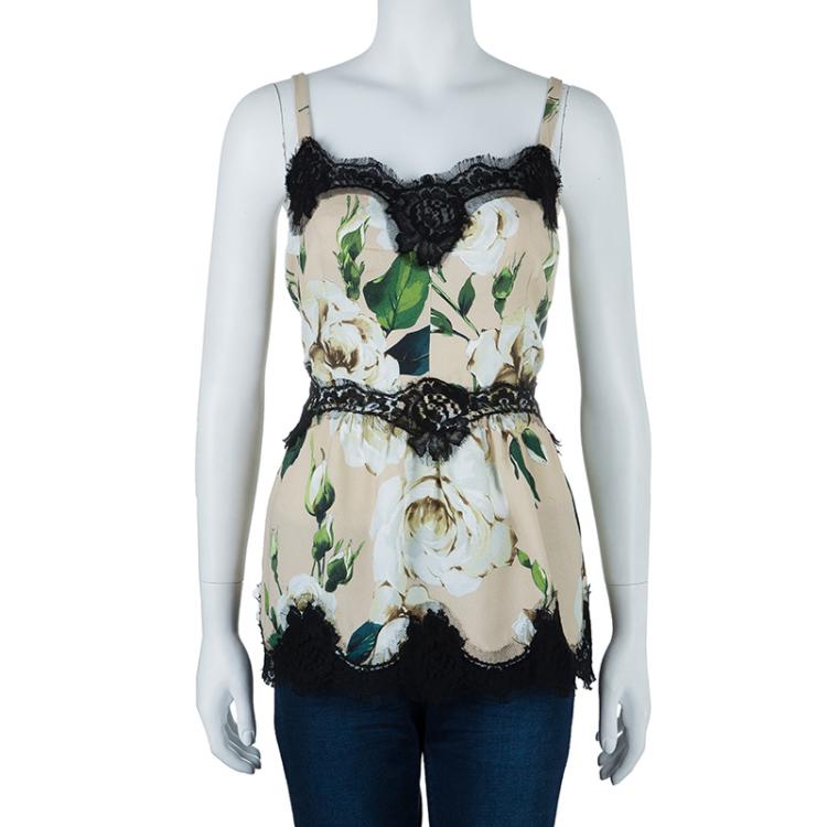 Pre Owned Dolce And Gabbana Floral Sleeveless Top M
