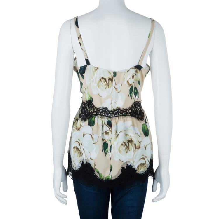 Pre Owned Dolce And Gabbana Floral Sleeveless Top M
