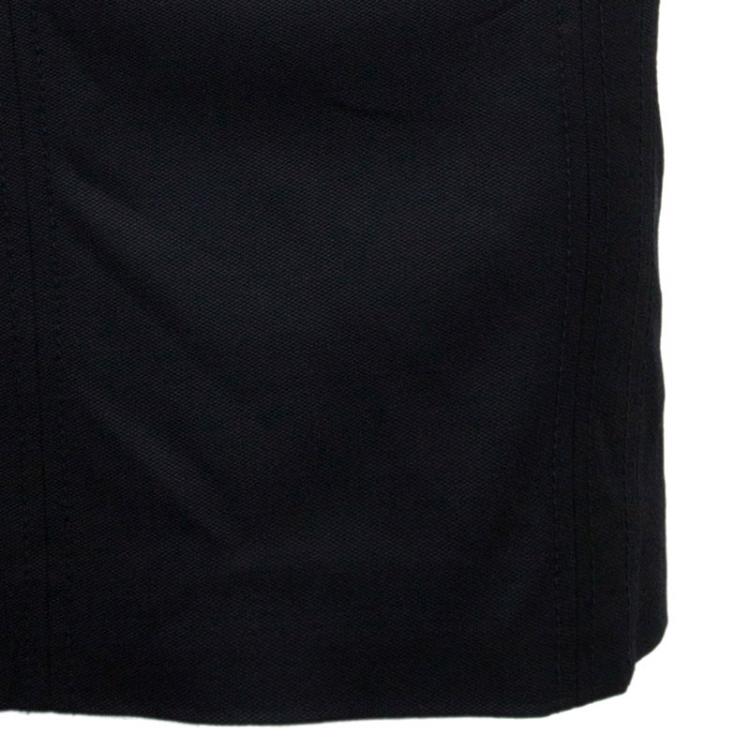 Pre Owned Dolce and Gabbana Black Sleeveless Leopard Print Inset Dress M