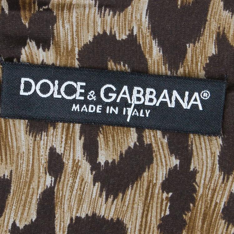 Pre Owned Dolce and Gabbana Black Sleeveless Leopard Print Inset Dress M