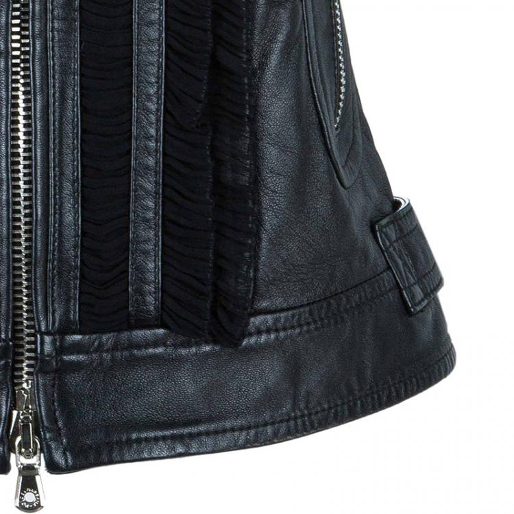 Pre Owned Dolce and Gabbana Black Sleeveless Leather Jacket S