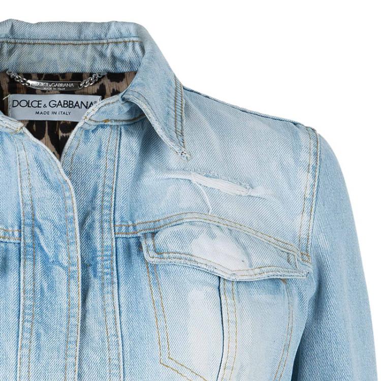 Pre Owned Dolce and Gabbana Light Blue Denim Jacket S