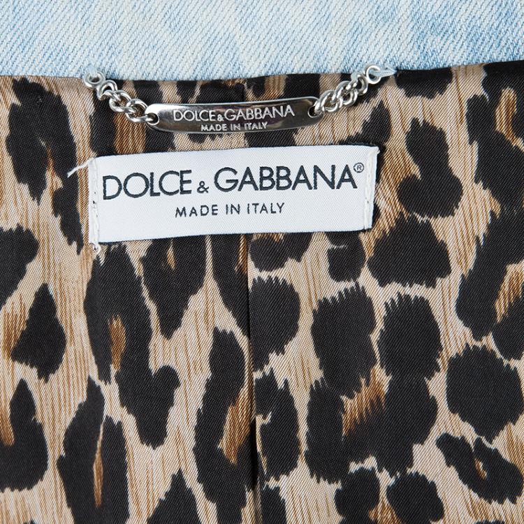 Pre Owned Dolce and Gabbana Light Blue Denim Jacket S
