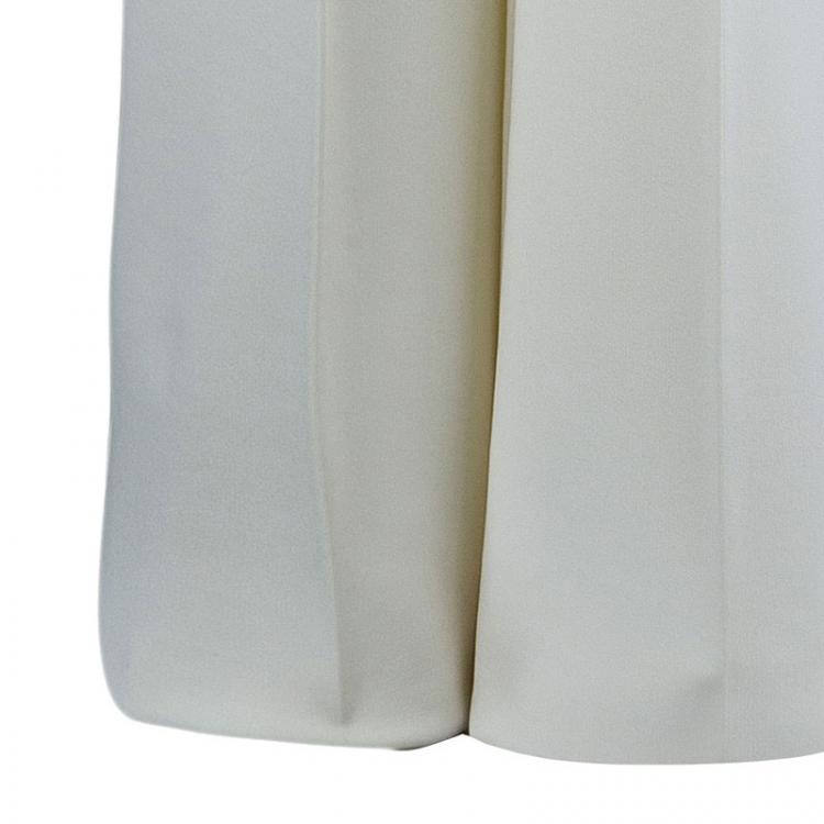 Pre Owned Dolce and Gabbana Off-White Striped Pant Suit S