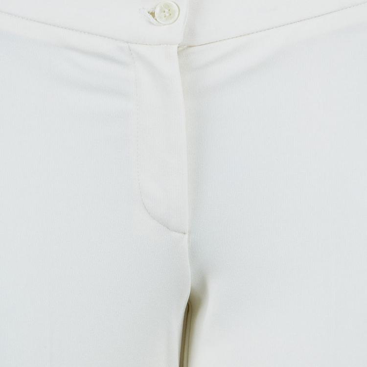 Pre Owned Dolce and Gabbana Off-White Striped Pant Suit S