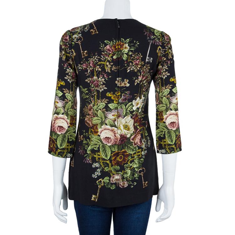 Pre Owned Dolce and Gabbana Floral Long Sleeve Top S