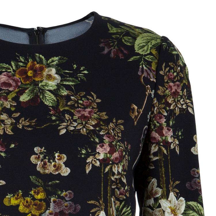 Pre Owned Dolce and Gabbana Floral Long Sleeve Top S