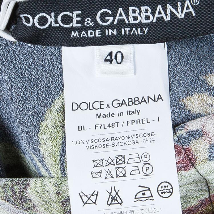 Pre Owned Dolce and Gabbana Floral Long Sleeve Top S
