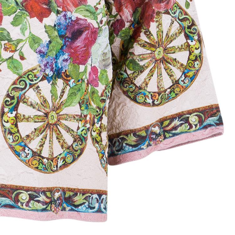 Pre Owned Dolce And Gabbana Floral Jacquard Top M