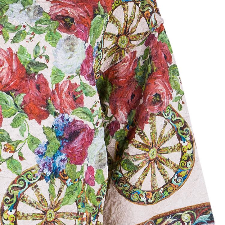 Pre Owned Dolce And Gabbana Floral Jacquard Top M