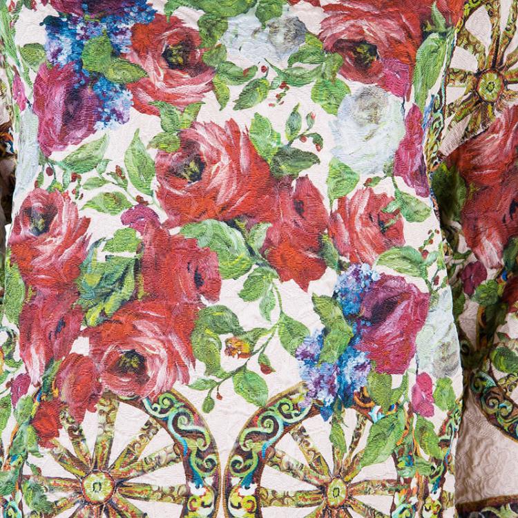 Pre Owned Dolce And Gabbana Floral Jacquard Top M